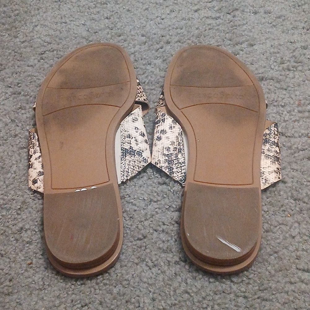 Franco Sarto Marcos snakeskin print slides sandals Sz 8.5 EUC - Picture 7 of 8